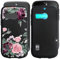 BUNALFaa Coque pour Doro 1880 4G (2.80), 2 Case Résistant Protection Aux Chutes et Aux Chocs Housse en TPU Étui pour Doro 1880 4G - Noir+Fleurs