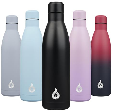 BJPKPK 25oz Insulated Stainless Steel Water Bottles Reusable Metal Travel Sports Water Cups Keep Cold and Hot,Midnight Black