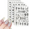 6 Sheets Nail Art Decals - Self-Adhesive Stickers Set for Laser Snake, Butterfly, Star, Moon Designs - Women & Girls Nail Studio Accessories