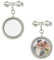 SUPERFINDINGS 2 Stück Brautanhänger Platin Bouquet Foto Anhänger Runder Medaillon Für Bouquet 7cm Lang Medaillon Anhänger Verzierungen Gedenkfotos Anhänger 316 aus Edelstahl Foto Anhänger