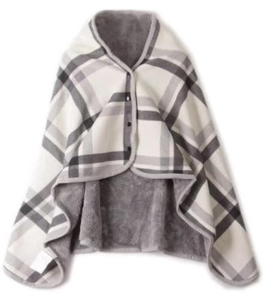 Rablue Masyrt Throw Blanket,Wearable Multifunctional Warm Scarf Shawl, Cordless Wrap Poncho,Flannel Heating Cape,Ideal for Women and Office Use (80 * 130cm)