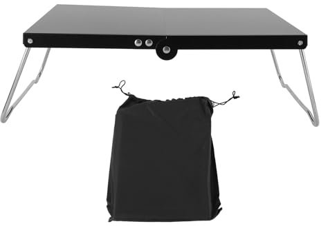 ANGGREK Klappbarer Campingtisch aus Edelstahl, Tragbarer Campingtisch mit Tragetasche, Zum Kochen Im Freien, Picknick, Camp, Strandangeln, Ideal für Camping und Strandausflüge