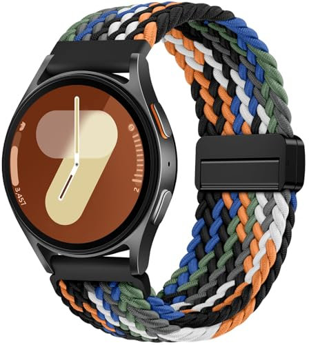 OUTPUTBT 18/19/20/22mm Geflecht Magnetisch Uhrenarmbänder für Garmin/Samsung/Fossil Baumwolle Nylon Armband für Amazfit/IOWODO/Motast/ENOMIR/Tensky/Fitpolo/WeurGhy/uaue/Huawei Ersatzarmband