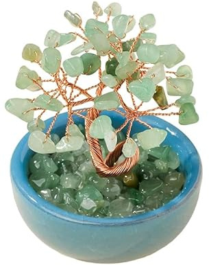 Arbre d'améthyste, arbre de pierres précieuses naturelles, Bonsaï Feng Shui, décoration de la maison et du bureau, objets de vie, cadeaux en cristal (Aventurine Verte)