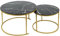 HUOLE Lot de 2 Tables Basses gigognes, Rondes Table d'appoint, Tables gigognes, pour Salon, Salle à Manger, Chambre, Balcon, 70 * 70 * 45cm-Noir Or