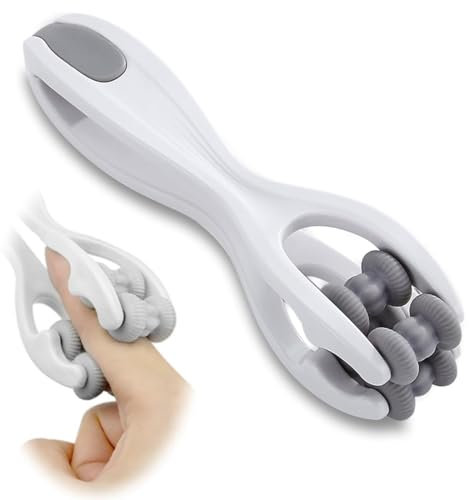 Handmassagegerät Fingermassagegerät, Finger Massage Roller, Finger Flow Arthrose Massage mit Griff Körper, Handmassagegeräte mit Double Roller, Massageroller Finger für Muskel Entspannen