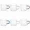 Villa d'Este Home Tivoli 1996 Set 6 tazzine caffè 80 ml in vetro borosilicato, impugnatura color, Good Morning