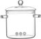 Pots en verre pour cuisiner sur le poêle, verre transparent en à mijoter 3L cascuine de cuisinière supérieure borosilicate coquepan avec poignées intégrées..