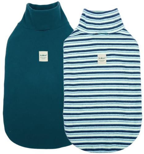 Kuoser 2 Stück Hundepullover Fleece, Pullover für große Hunde, Blau 2XL | Hundepullover: weich, leicht & elastisch, bequem anzuziehen, gute Passform – ideal für die Übergangszeit und erste kühle Tage
