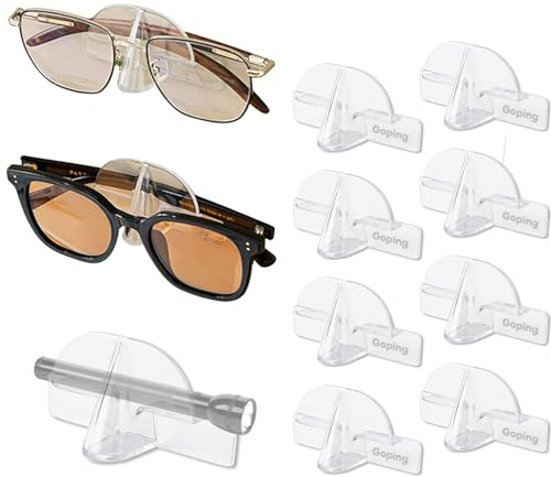 Goping Brillenhalter für mehrere Brillen wandmontierter Brillenhalter Brillenständer Sonnenbrillen-Organizer zur Aufbewahrung von Brillen, Brillenaussteller, 10er-Pack