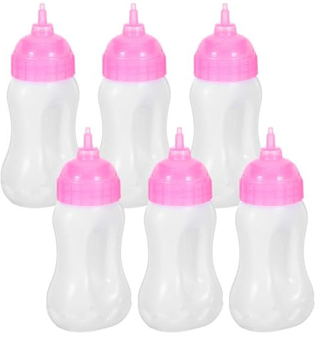 UKCOCO 6Stücke Mini Milchflaschen für Babypuppen Puppenzubehör für Rollenspiele Langlebig und Sicher für Jahren Fördert Kognitive Fähigkeiten und Kreative Spiele