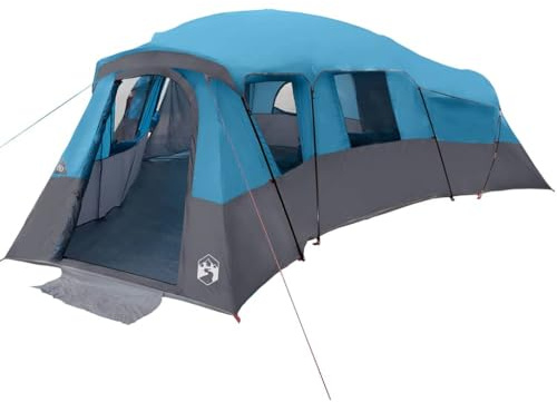 vidaXL Family Tent Blue 762 x 655 x 218 cm Polyester, Adventurous Family Camping: Durable, Waterproof Materials for a Breathable Design, Outdoor Shelter, Nature Retreat Tent Gear
