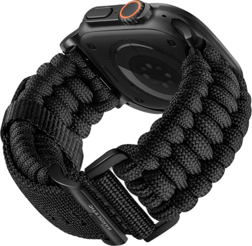 Bandletic Correa de Paracord Nylon compatible con Apple Watch Ultra 3/2 | Correas para iWatch Series SE3 SE2 11 10 9 8 7 6 5 4, 42mm (3 2 1) 49mm 45mm 46mm 44mm deportivas para hombres y mujeres