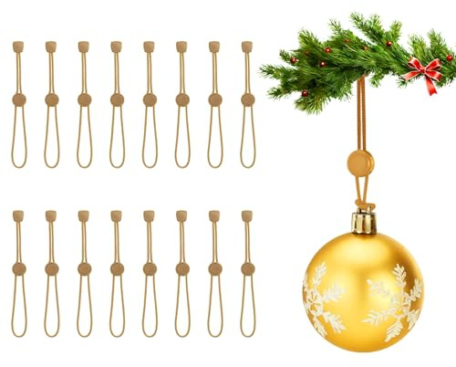 rutschfeste Aufhänger für Weihnachtskugeln - Christbaumkugel Aufhänger zum Aufhängen Kleiner und großer Schwerer Ornamente - Schnellaufhänger Kugel-Haken für deko anhänger Weihnachten (48, Golden)
