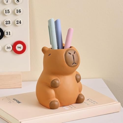 Yamobi Porte-Stylos Capybara En Acrylique – Organiseur De Bureau Transparent Et Mignon Pour Enfants, Aide À L'Organisation Des Stylos Pour L'École Et Le Bureau