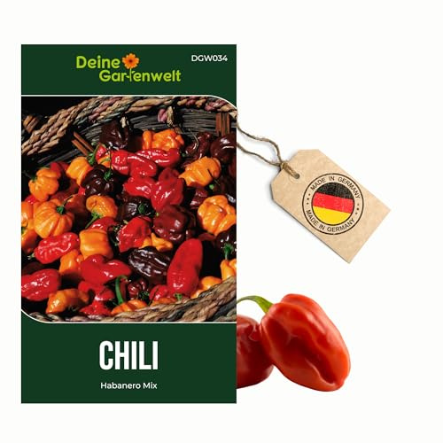 Chili Habanero Mix Samen - sehr scharf - Capsicum chinese - Chilisamen- Gemüsesamen - Saatgut für 6 Pflanzen – 3er Pack (Vorratspack)