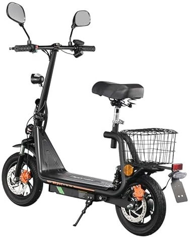 Klappbarer Elektroroller Für Erwachsene, E Roller Mit Straßenzulassung, Geschwindigkeitsbegrenzungen Können Aufgehoben Werden, Display, Rückspiegel, 12 Zoll Breiter Reifen, Stoßdämpfendes Design