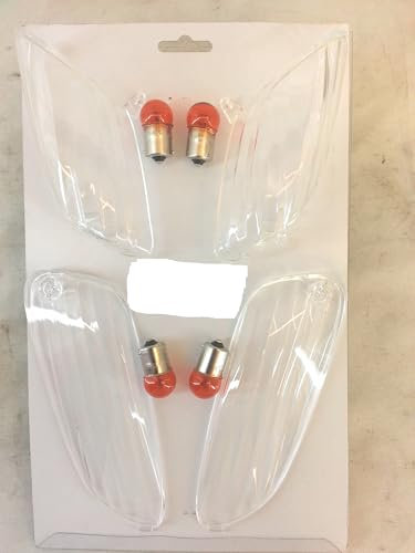 Set aus 4 transparenten Abdeckungen für Blinker - Aprilia SR 50 R Factory - mit 4 Leuchtmitteln