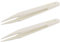 sourcing map Plastique Antistatique Brucelles Électronique Réparation Outil 12cm Longueur 2Pcs Beige