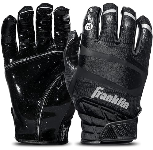 Franklin Sports Fußball-Empfängerhandschuhe – Erwachsene und Jugendliche Fußball-Empfänger Handschuhe – extra Grip Premium Fußballhandschuhe für alle Altersgruppen – Hi-Tack – SFIA genehmigt