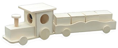 Zug aus Holz, roh zum Bemalen, Maße: 40 x 8 x 10,5 cm