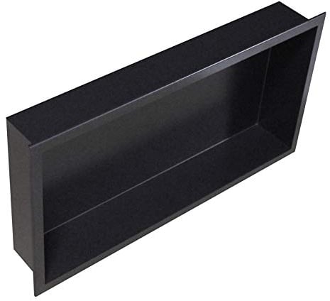 BERNSTEIN Wandnische aus Edelstahl BS603010-60 x 30 x 10 cm - Duschablage für Badutensilien - Flexibler Einbau - in den Farben Schwarz, Weiß und Edelstahl erhältlich, Farbe: Schwarz
