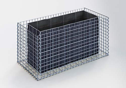 Gabiona Hochbeete für Garten Gabionen Drahtkörbe für Steine eckig Wandstärke 10 cm I 4mm Gabionen Gitter galvanisch verzinkt Maschenweite 5 x 5 cm I Gabionen Steinkorb L/H/B (130 x 60 x 60 cm)