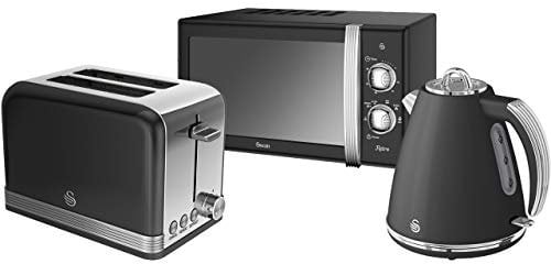 Swan Retro STRP2062BN Breakfast Set - Black