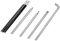 VEVOR Ciseaux 5 pcs Ensemble de Burin, Outil de Tournage en Bois de carbure, pour découper des rainures en V/Faire des Courbes et des anses/sculpter des Lignes, Argent 4woodturning