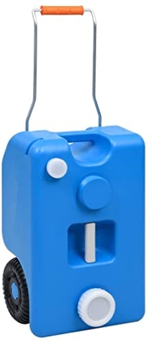 vidaXL Camping Wassertank mit Rollen Wohnwagen Wohnmobil Roll Tank Abwasser Behälter Frischwasser Wassertaxi Abwassertank 25L Blau