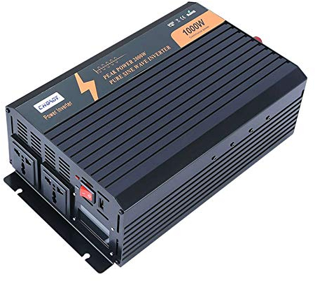 Transformador 1000W Onda Sinusoidal 12V A 220V Inversor De Corriente Convertidor De Energía Solar para Electrodomésticos En Caso De Emergencia, Huracán, Tormenta Y Apagón-12V