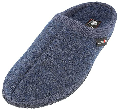 HAFLINGER Walktoffel Alaska Wolle Filzpantoffel Hausschuh Jeans, Gr. 36