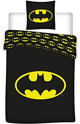 Parure de lit - Housse de Couette Batman 140x200cm + 1 taie d'oreiller 63x63cm