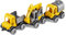 Wader 60021 - Kid Cars Spielset Baustelle, 3 gelbe Fahrzeuge mit Kipper, Kran und Trankwagen, stabile Stahlachsen, ab 12 Monaten, ideal als Geschenk für kreatives Spielen