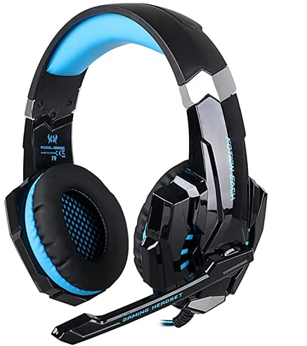 G9000 Pro Kopfhörer, Gaming-Kopfhörer PS4/PS5, Anti-Schlämpchen, LED, 3,5 mm Klinkenstecker, kompatibel mit PS4/Xbox One/PC/Mac/Nintendo Switch/Computer/Tablet