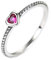 MariaFonte Anello con cuore rosa in zirconia cubica in Argento Sterling 925, disponibile in 4 taglie, scegli la tua ! (Taglia 52 mm circonf.)