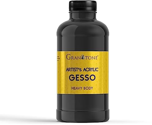 GRANOTONE Gesso acrilico a base d'acqua, atossico, universale, da applicare come sottopelo prima della verniciatura, per una copertura extra, ideale per artisti professionisti, hobbisti, pittori e
