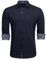 HISDERN Navy Blue Shirt Mens Long Sleeve Smart Stretch Regular Fit Button Down Formal Navy Dress Shirts for Men Casual Wedding Office Non Iron with Pockets,Navy Blue,2XL