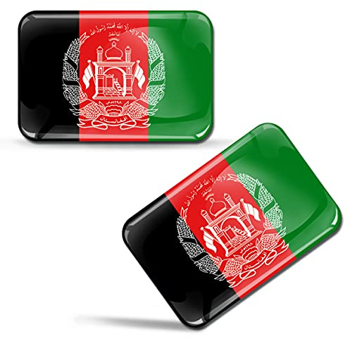 SkinoEu® 2 x 3D Aufkleber Afghanistan Flagge Afghanische Fahne F 183