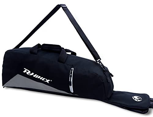 PHINIX Equipment Tragetasche für Baseball und Softball, für Schläger, Helm und Handschuhe, Schwarz und Grau