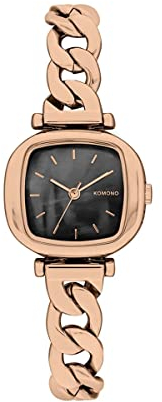 KOMONO Moneypenny Revolt Rose Gold Black Japanische Analoge Quarzuhr für Damen mit Edelstahlband