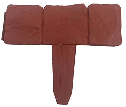 HHWEA Gartenpalisade Rasenkante Kunststoff Staketenzaun Als Beetzaun Zur Einzäunung Und Abgrenzung Von Beeten Und Wegen,Brown-10PCS