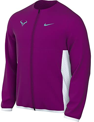 Nike Veste de tennis Dri-Fit Rafa Rafael Nadal avec fermeture Éclair intégrale pour homme, Prune rouge/bleu sarcelle délavé/blanc, Large