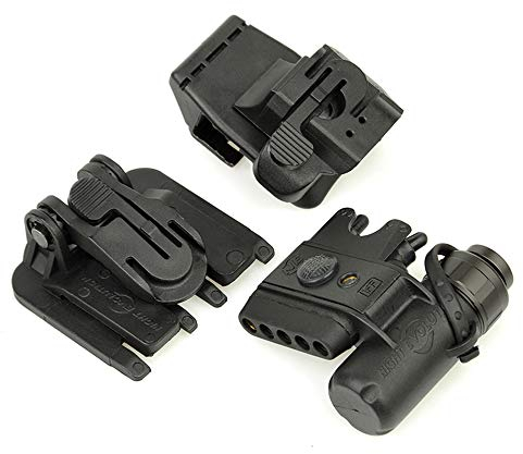 QIRUIMY Casco militar táctico grupo de luces Gen 3, blanco infrarrojo LED luz de señal de cañón luz de casco supervivencia seguridad accesorios casco rápido 360 ° rotación luces militares (Negro)