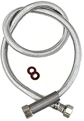 UZMAN Gastro Brauseschlauch 100cm mit Spezial-Knickschutz - 1/2 Standard Anschlüsse inkl. Dichtungen Ersatzschlauch Handbrause Duschschlauch für Küche und Gastronomie