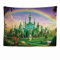 Ulticool - Schloss Palast Regenbogen Märchen - Wandteppich - 200x150 cm - Großer Wandteppich - Poster Verzierung - Dekoration - Tapete - Leinwand - Malerei - Zubehör Raumteiler - Grün