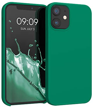 kwmobile Handyhülle für iPhone 12 mini Hülle, für iPhone 12 mini Case - Hülle Silikon - kabelloses Laden - Smaragdgrün