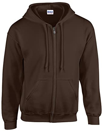 Gildan Heavy Blendâ Full Zip Hooded Sweatshirt Sweatshirt Dark Chocolate, XL Unisex Erwachsene, Braun (Dark Chocolate), XL