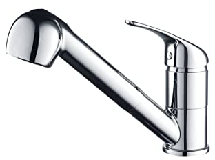 Küchenarmatur Niederdruck ROM, ausziehbare Brause, chrom