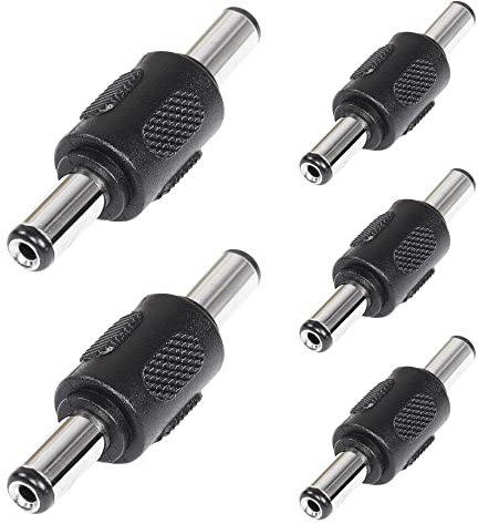 SinLoon DC5521 Power Coupler DC Male To Male Connector 12V DC Power Jack Connector Plug Adapter for CCTV IP Camera, DVR, LED Light Strip